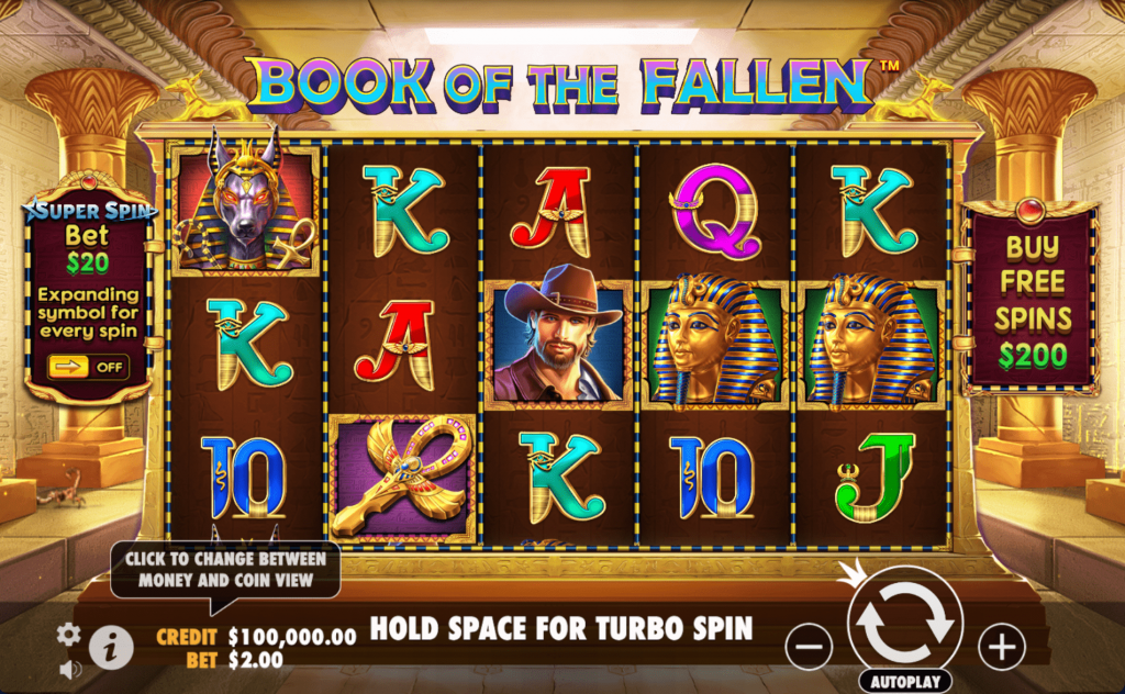 Внешний вид слота Book of Fallen